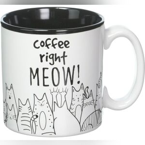 Cat Lovers Coffee Mug ' Coffee Right Meow ' 13oz Brand New